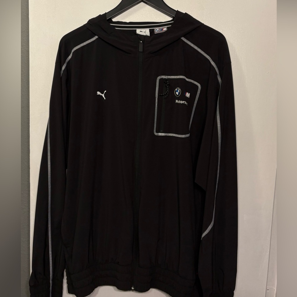 Puma Men's Black Windbreaker with BMW Motorsport Logo